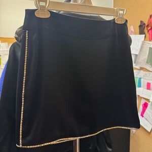 Crystal silk mini skirt